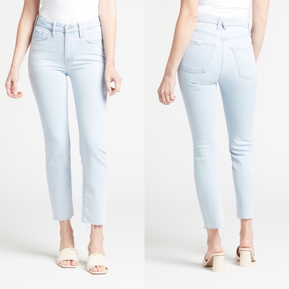 NWT Good American Good Legs Cigarette Raw Hem Jeans